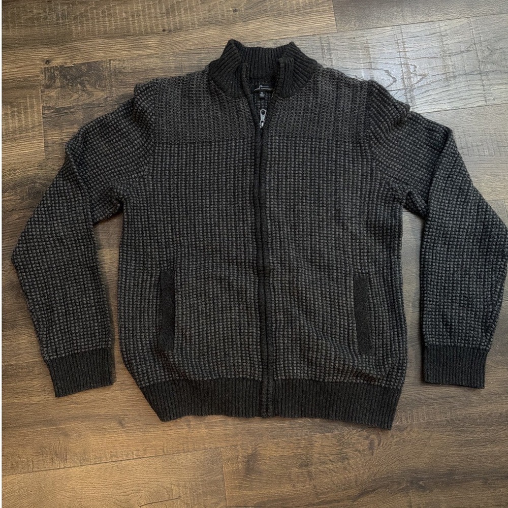 Men's Marc Anthony Knit Gray Sweater Full Zip Sweater Jacket Size XL